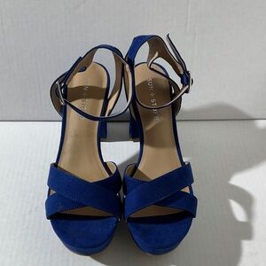 Sun + Stone Women's Strappy Blue Heels
